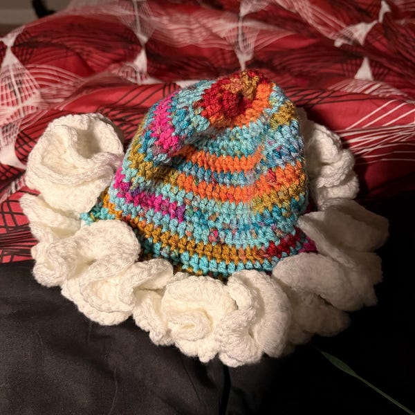 Crocheted Ruffle Hat Pattern - Etsy