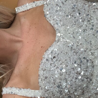 beaded simple wedding dress