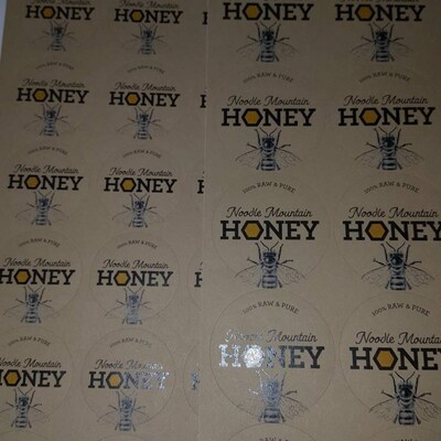 Custom KRAFT Honeycomb Honey Labels, Customized Honey Bottle Labels ...