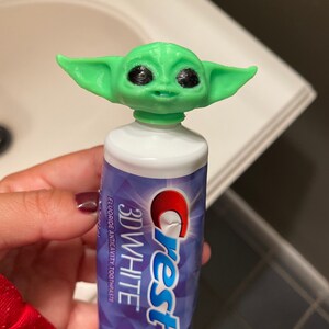 Baby Yoda Toothpaste Topper Painted Eyes 3d Printed Seen On Etsy