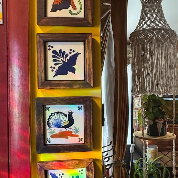 Display Frame for Coasters & Tiles - Handmade Wood Frame - Customizable ...
