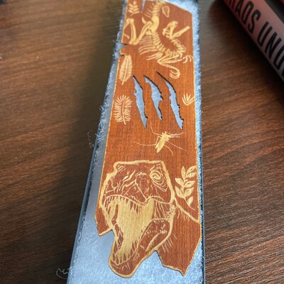 Jurassic Park Wooden Bookmark Dinosaur Bookmark Science Fiction - Etsy