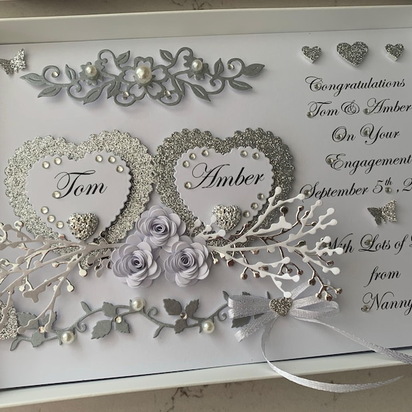 Handmade Personalised 3D Wedding Card / Anniversary / Engagement Card ...