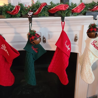 Knit Stocking Cable Knit Monogram Stocking Monogram Christmas
