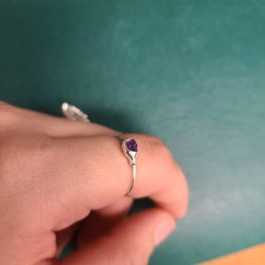 Customer photo from Perla, Dainty Raw Amethyst Ring in Rose Gold