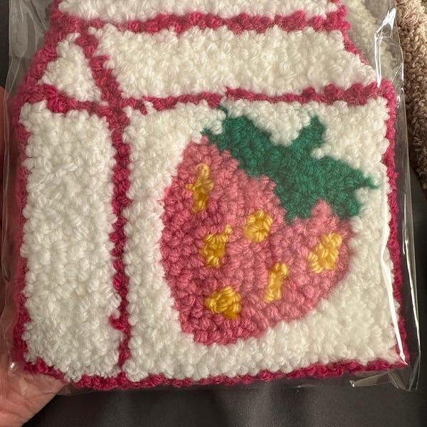 Boba Tea Cup XXL Handmade Punch Needle Mug Rug Desk Decor - Etsy