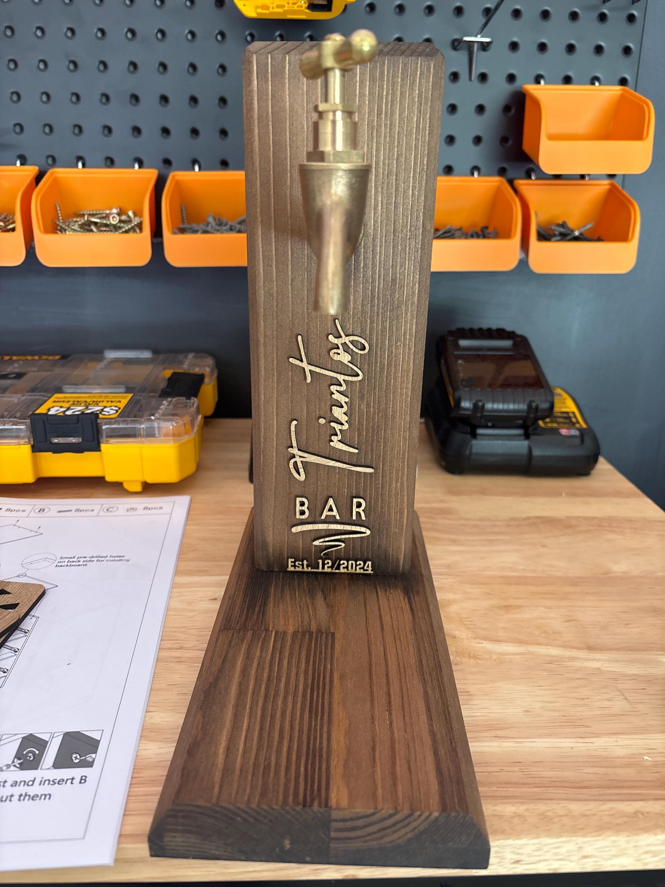 Personalized Embossed Named Wooden Whiskey Dispenser and Wood Coasters Set, Bar, Pub, Wine, Vodka, Liquor Dispenser, Wood Whiskey Fountain