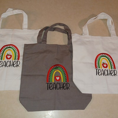 Teacher Embroidery Design MACHINE EMBROIDERY Teacher Rainbow - Etsy