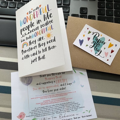 Wonderful People, Positivity Card, Friendship Card, Thank You Friend ...