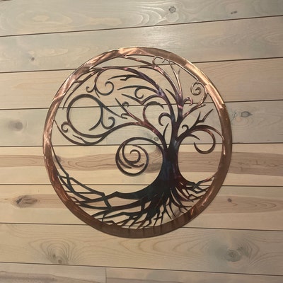 Enchanting Starry Night Tree of Life Metal Wall Art Modern Nature and
