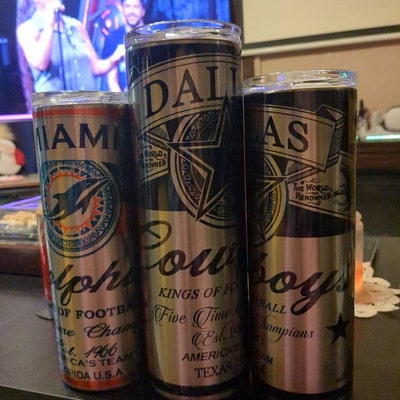30oz Skinny Tumbler. Dallas Cowboys Beer Can Inspired Design. With ...
