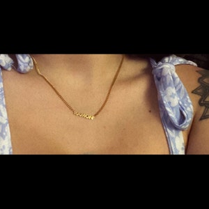 Dainty Name Necklace With Bold Curb 