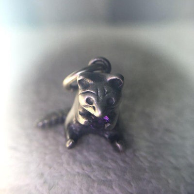 Greedy Raccoon Necklace Handmade in Solid Sterling Silver, Gold, or ...