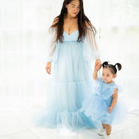 Terry Stuff Dress For Newborn Baba In Royal Blue Color main image 0