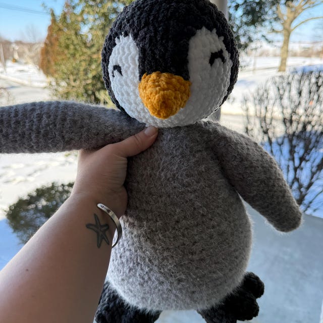 A customer's finished Penguin Buddy Crochet Pattern
