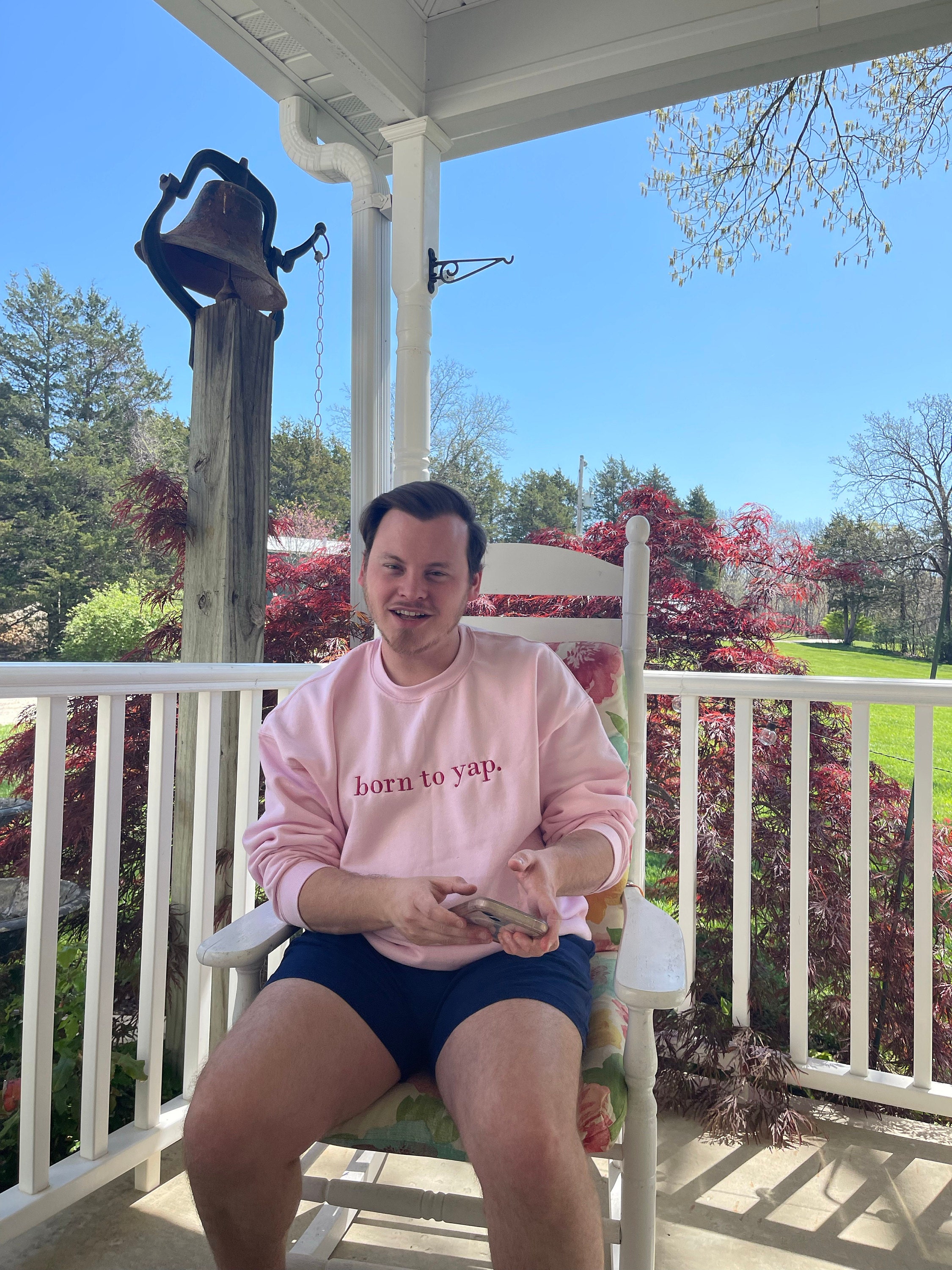 Born to Yap Embroidered Sweatshirt, Funny Gifts for Her, Girly Shirt, Girly Gifts Pink, Funny y2k meme shirt, Gift Ideas for Her,