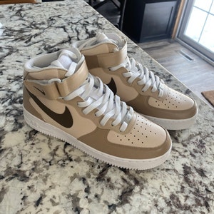 Brown Beige Customized Nike Air Force 1 Can Be Customized Hand Painted ...