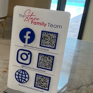 Triple Icon and QR Code Instagram Business Social Media Sign - Etsy
