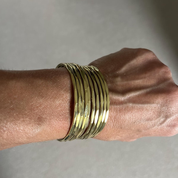 Thabiti Handmade Hammered Brass Cuff – Timeless Statement Bracelet of Strength and Elegance