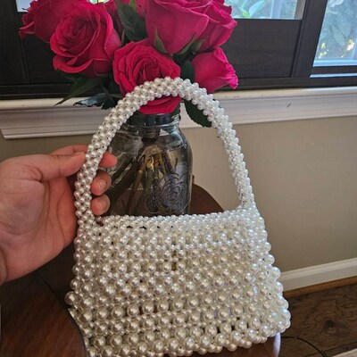 Pearl Beaded Bag Pearl Wedding Bag Handbag Shoulder Bag - Etsy