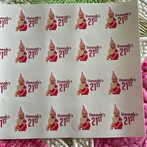 21st birthday shot glass sticker, 21st birthday stickers custom, personalized stickers, clear custom stickers, clear custom stickers