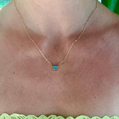 Tangua 2 Triangle Necklace - Turquoise