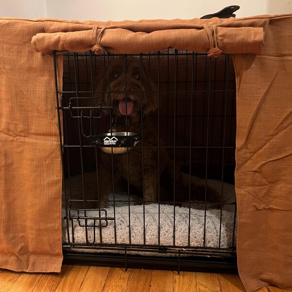 Picture of Custom Dog Crate Cover. Aesthetic Pet Kennel Cover in 6 Different Solid ...