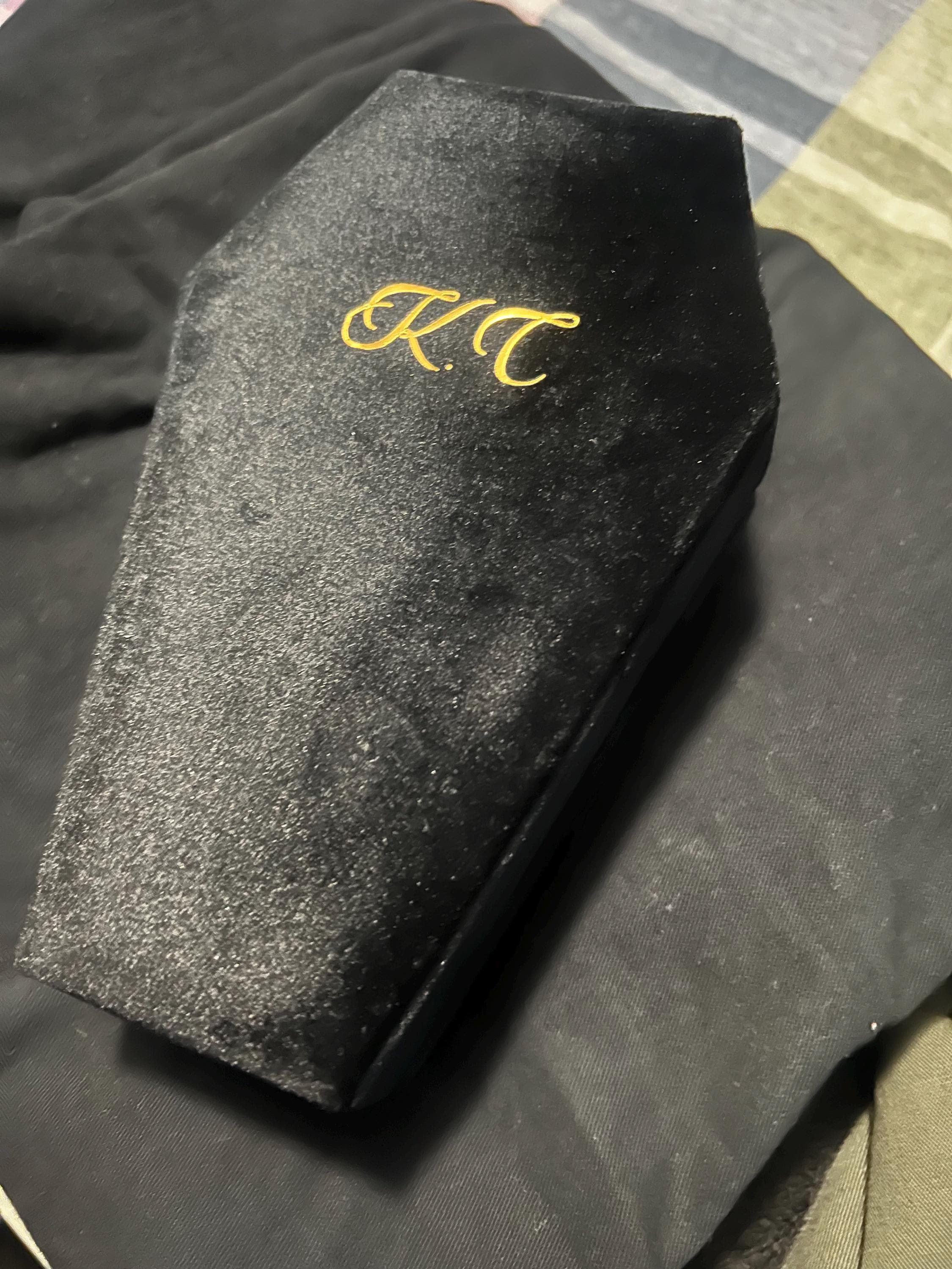 Handmade Personalized Coffin Jewelry Box- Gothic Bridesmaid Gifts Jewelry Box-Custom Halloween Jewelry Organizer Goth Gifts-Christmas Gifts