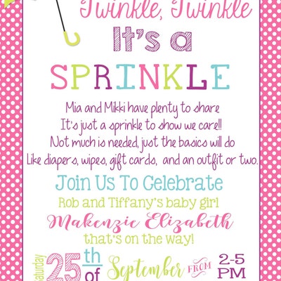 Baby Sprinkle Invitation Twinkle Twinkle It's a Sprinkle - Etsy
