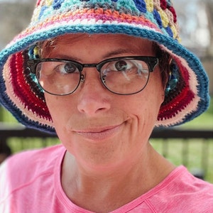 Anthropologie Crochet Granny Square Bucket Hat Pastel Boho Festival Sun Hat il_1080xN.6822502910_ni18.jpg main image 2