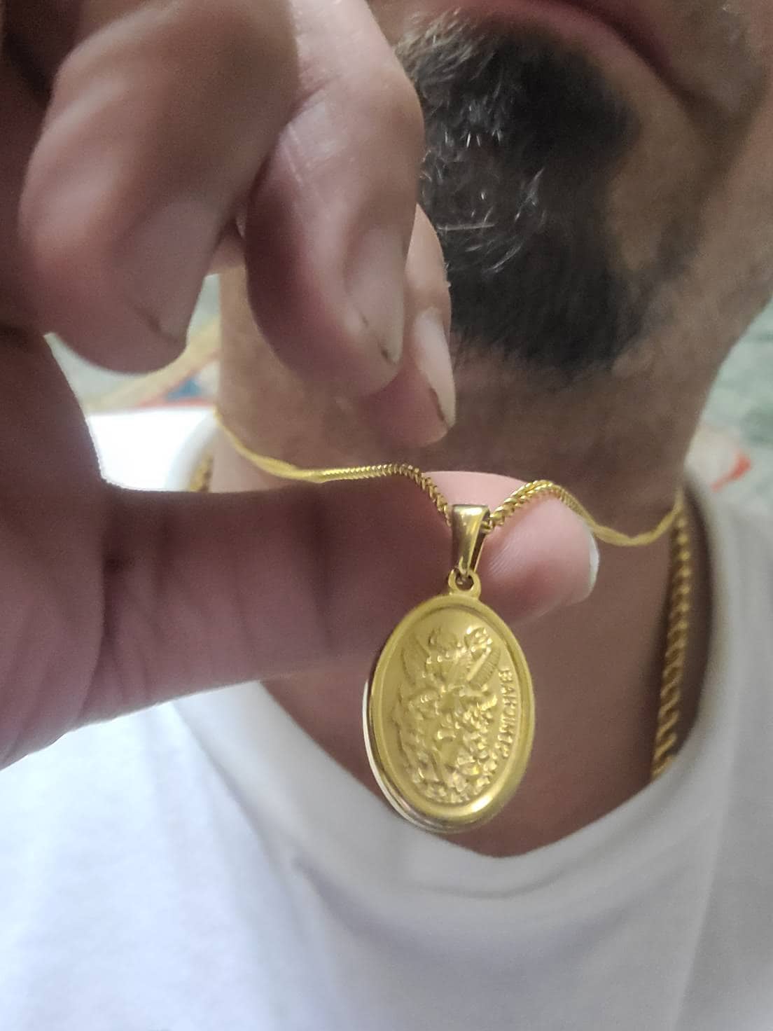 18k Gold St Michael Pendant Saint Michael Medal Man Pendant Man Necklace for Men Pendant for Men Gold Man Necklace Gift Mans Gift For Dad