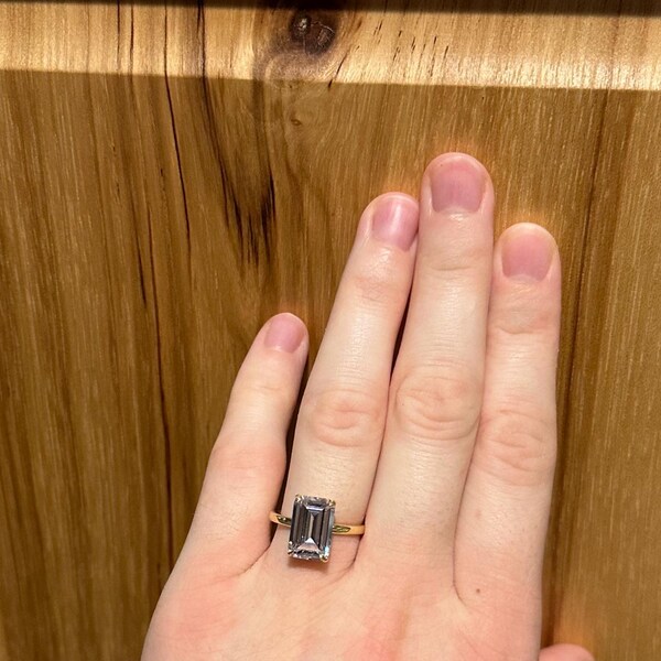 1ct Solitaire Engagement Ring for Women • Gold Stacking Iconic Leaf ...