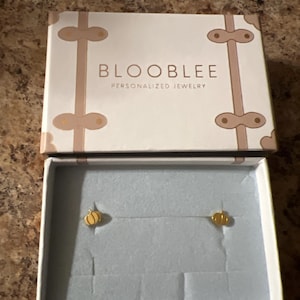 Customer photo, Tiny Pumpkin Stud Earrings