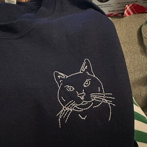 Personalized Embroidered Sweatshirt, Custom Pet Portrait Photo Crewneck ...