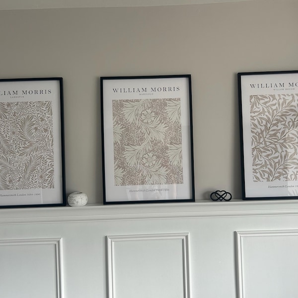 Set of 3 William Morris Exhibition Flowers Art Nouveau Prints – Wall Art Set