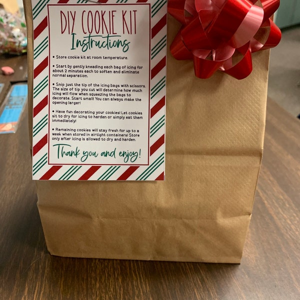 Instant Download Christmas DIY Cookie Kit Instructions Printable Card ...