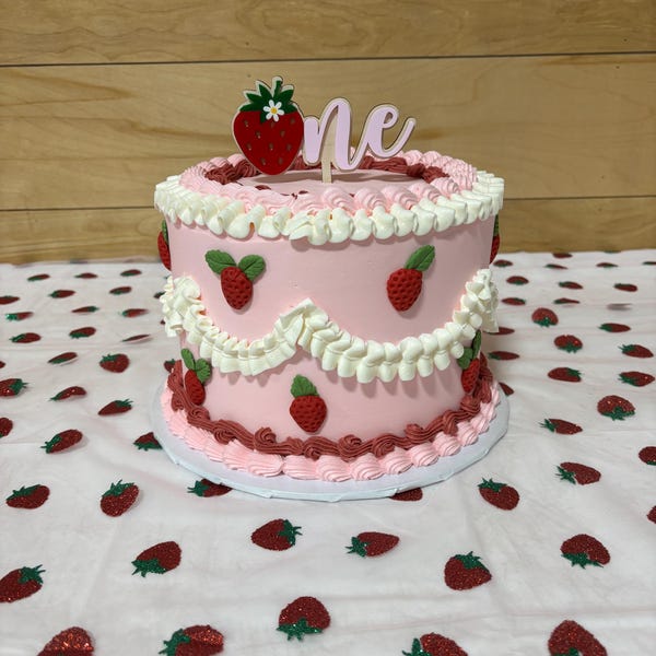 Strawberry Cake Topper | Berry First Birthday | Sweet One Strawberry ...