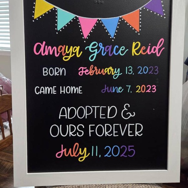 Hand Painted Adoption Sign, Adoption Day Sign for Photos, Custom ...