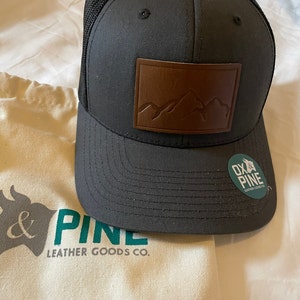 Mountain Range Hat | Leather Patch Trucker Style Hats for