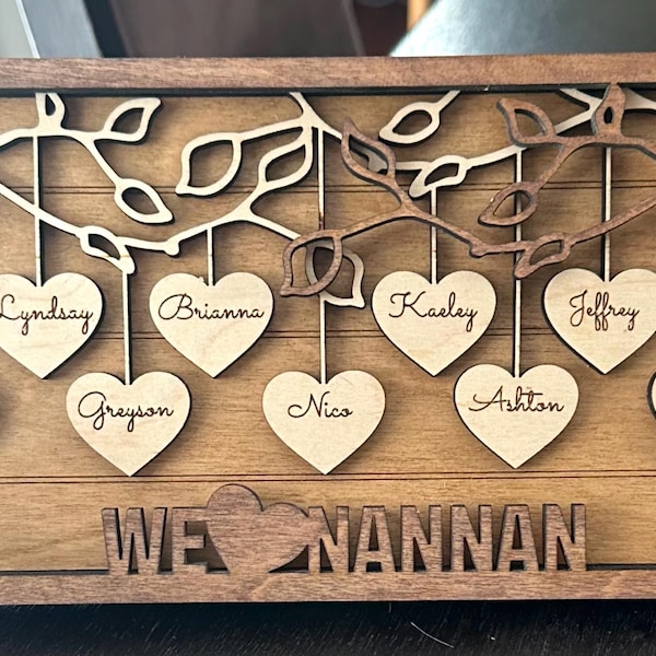 Personalized Goose Wooden Art - Grandma/ Mother's Day Gift Idea - Nana Goose with up to 5 Kids main image 0