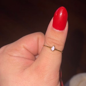 Customer photo from Carisa, Amethyst Dainty Pear Ring