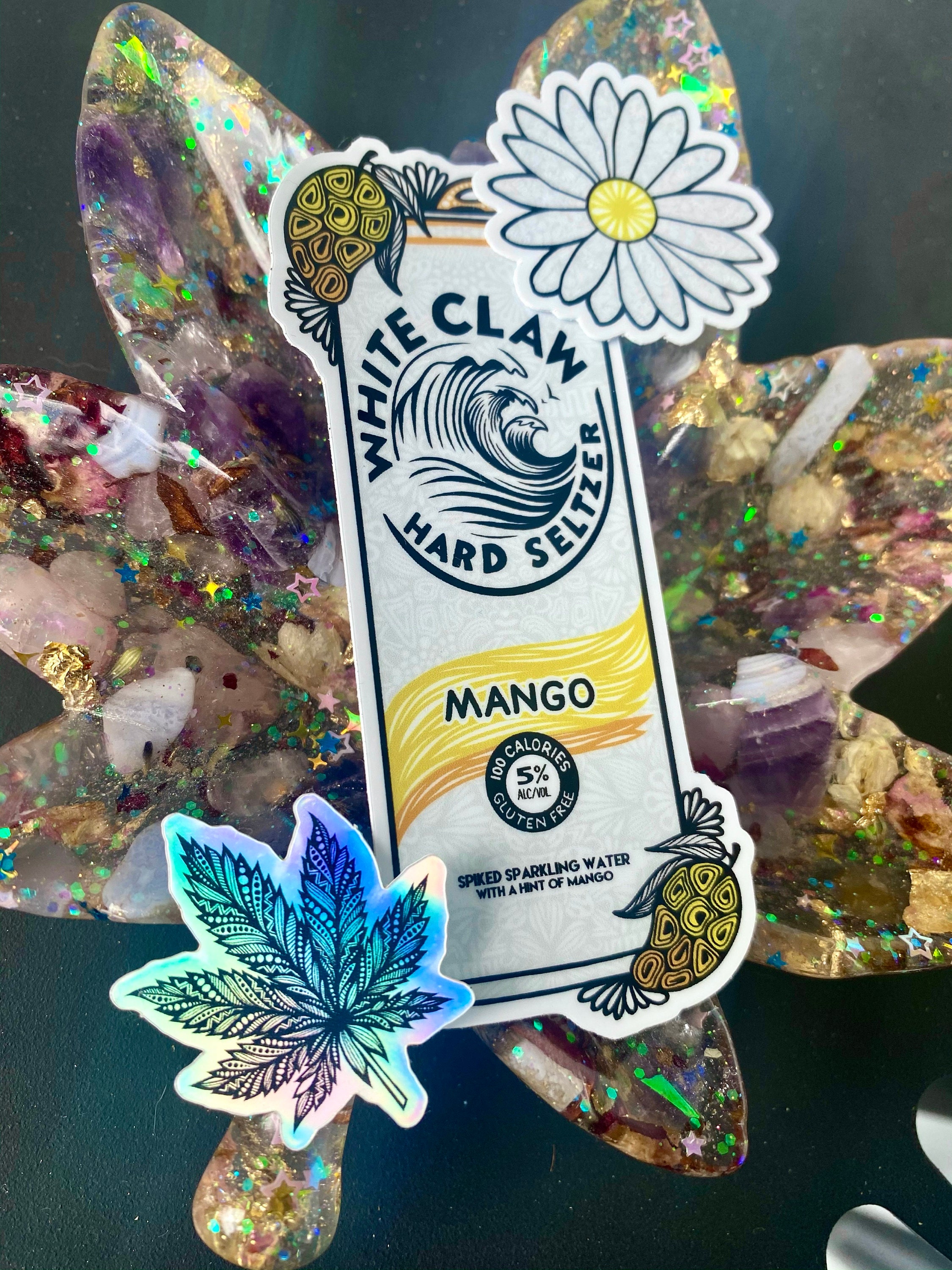 mini pot leaf sticker waterproof