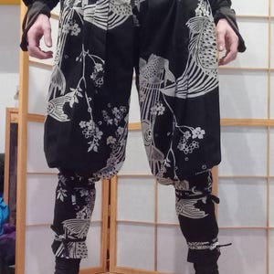 Sakura Koi Tattsuke Bakama, Black Samurai Pants - Etsy
