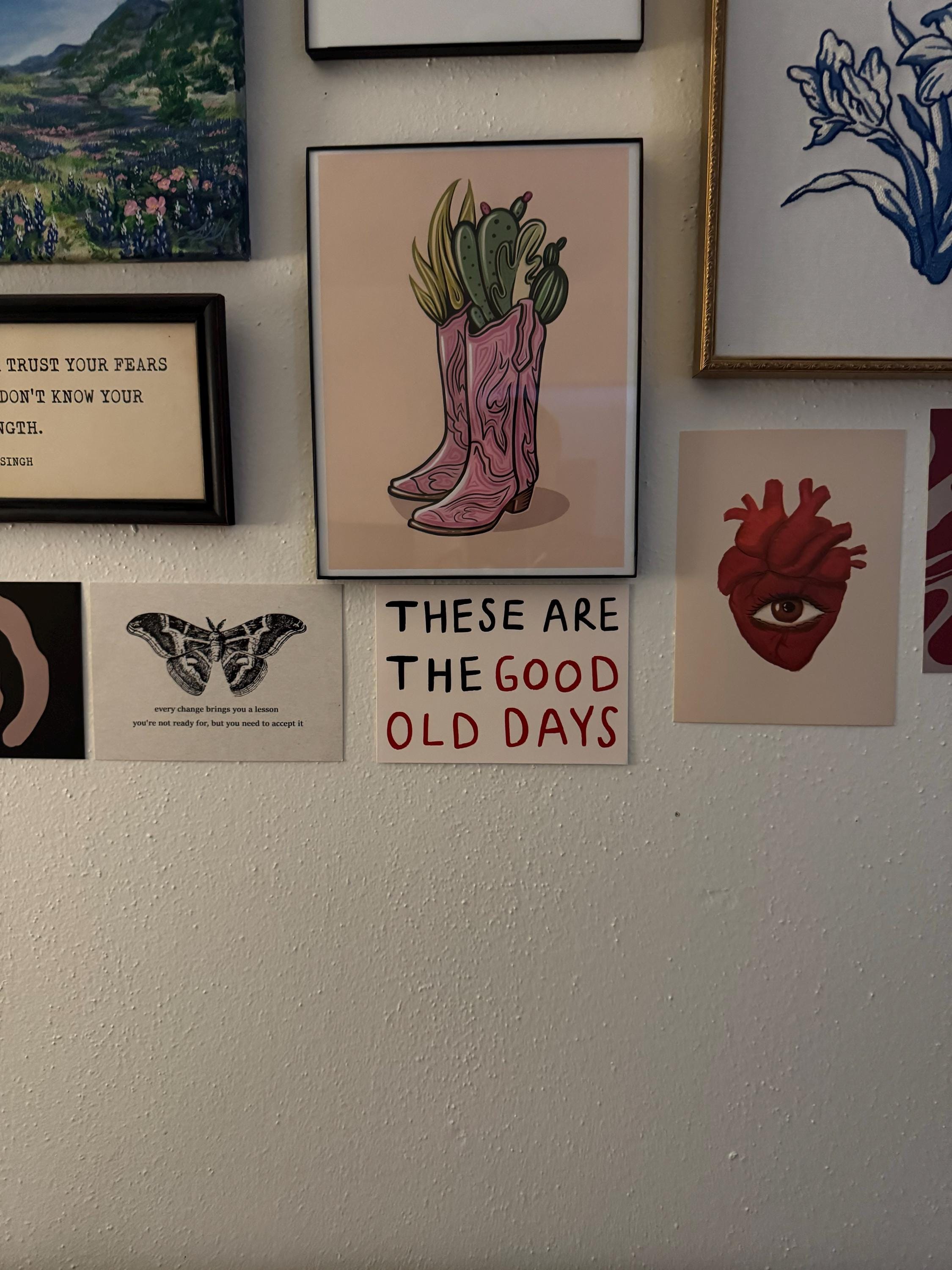 These Are the Good Old Days UNFRAMED Print | Feel-Good Art Living Room Prints Decor Positive Prints Minimal Poster Quotes Landscape Wall Art