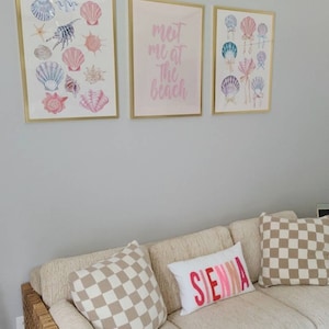 Coastal cowgirl print, seashell art, beach house beachy room surf poster preppy dorm decor apartment wall art beach babe cave