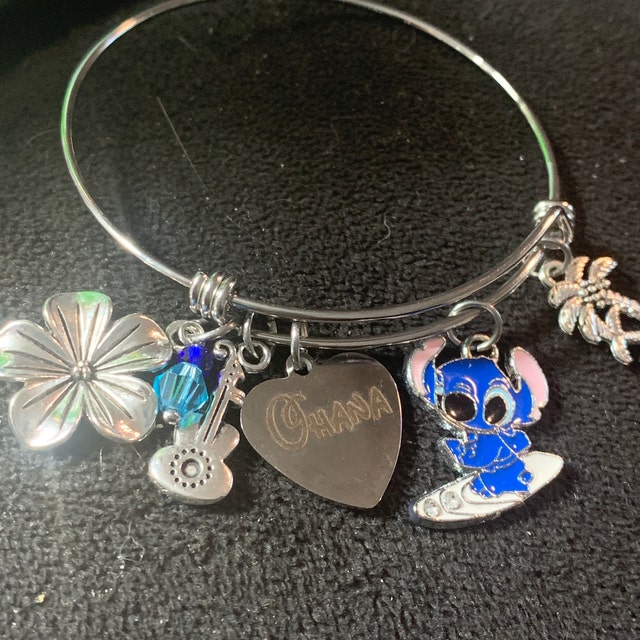 Personalized Stitch, Ohana, Lilo and Stitch, Bracelet DISNEY Inspired,  Custom Name Charm Bracelet, 626 Gift Engraved Name Jewelry