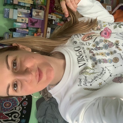 Me369 Billie Zodiac Print Oversized Shirt Zodiac