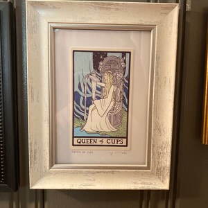 Queen of Cups - Tarot Card Art - 5x7 Art Print, Hand-cut and
