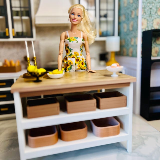 Miniature Ikea-inspired Tornviken Kitchen Island for 1:12