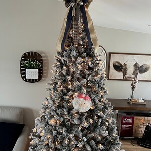 Rustic Burlap Christmas Bow Christmas Holidays Script Burlap | Etsy